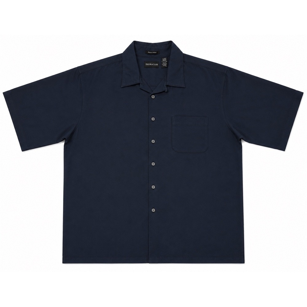 UltraClub Cabana Breeze Mens 3XL Navy Blue Short Sleeve Camp Shirt Button Down